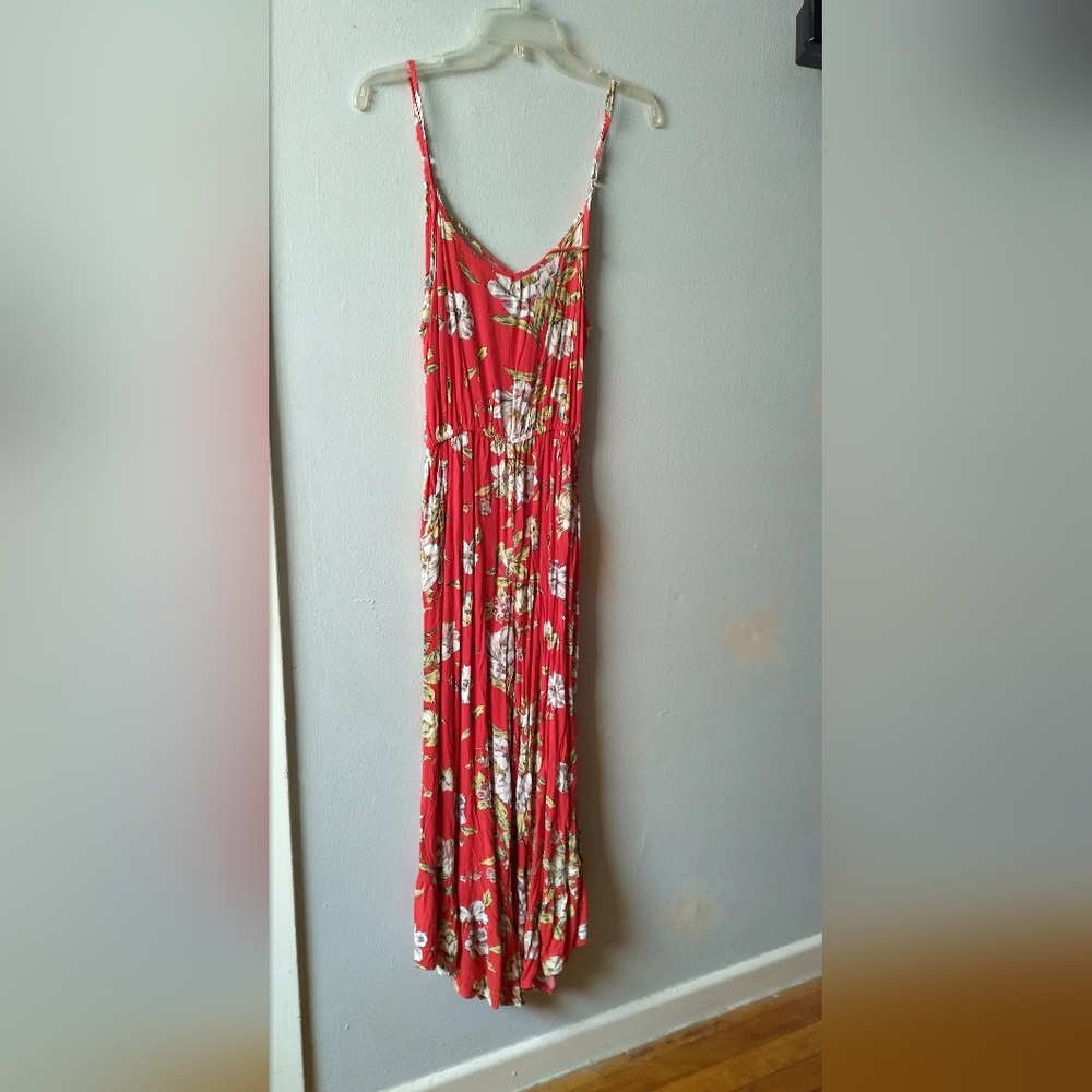 5/$25 Living Doll Red Jumpsuit Sleeveless V-Neck